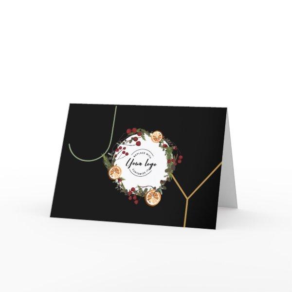 Modern Joy corporate logo holiday card Foliage