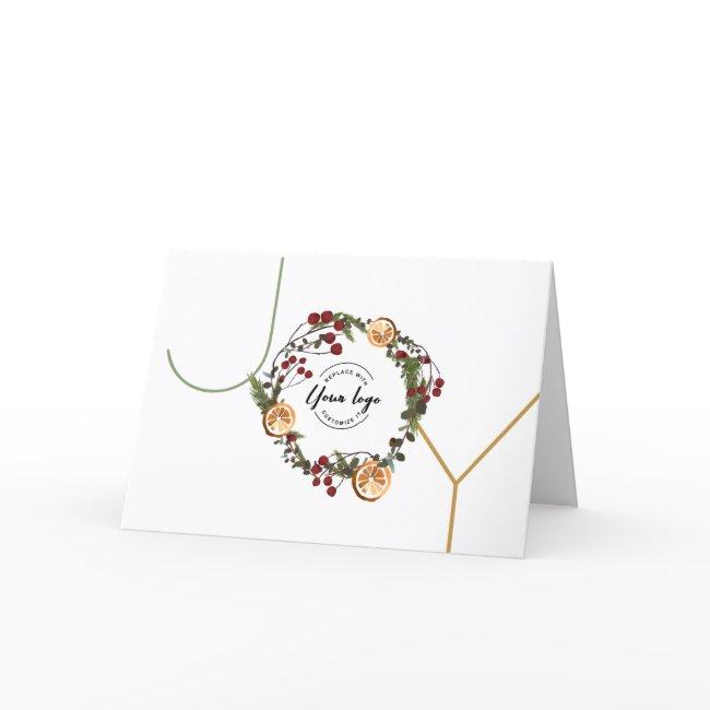 Modern Joy corporate logo holiday card Foliage