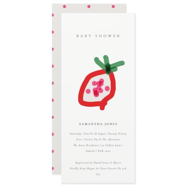 Modern Kids Hand Drawn Dragon Fruit Baby Shower Invitation
