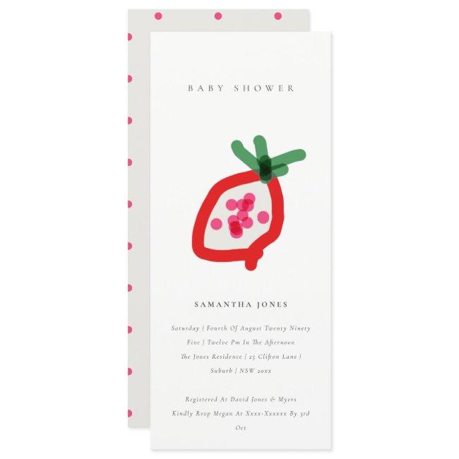 Modern Kids Hand Drawn Dragon Fruit Baby Shower Invitation