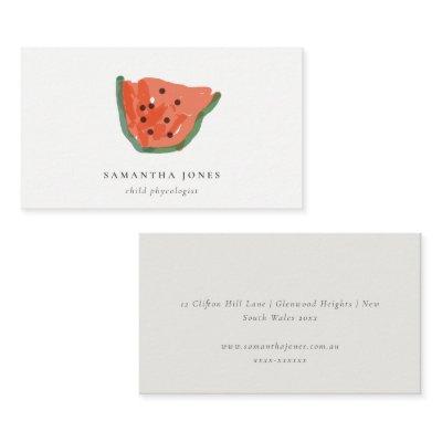 Modern Kids Hand Drawn Watermelon Fruit Red Green