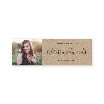 Modern kraft class of graduation photo name card