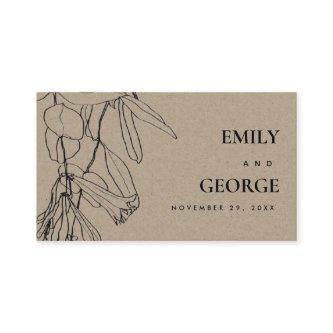 MODERN KRAFT LINE DRAWING FLORAL WEDDING WEBSITE