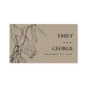 MODERN KRAFT LINE DRAWING FLORAL WEDDING WEBSITE