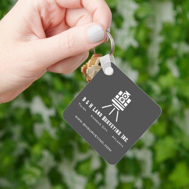 Modern Land Surveyor Business Keychain