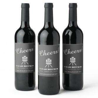 Modern Land Surveyor Business  Wine Label