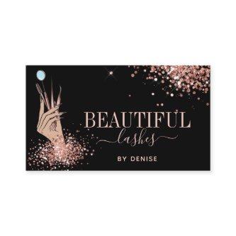 modern lash technician woman hand glittering busi