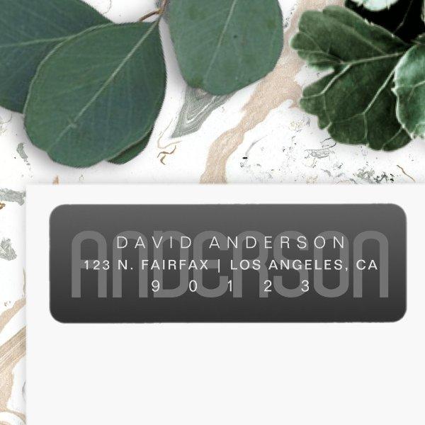 Modern Last Name with Subtle Dark Gray Gradient Label