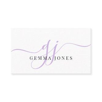 Modern Lavender Monogram Feminine Script Name