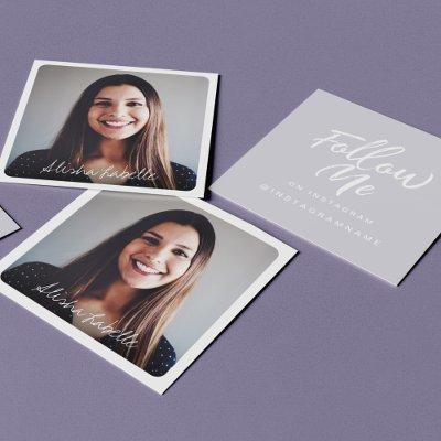 Modern Lavender Social Media Follow Me Photo Square