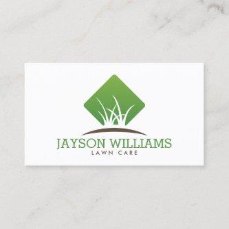 Modern Lawn Care/Landscaping Grass Logo White