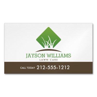 Modern Lawn Care/Landscaping Grass Logo White  Magnet