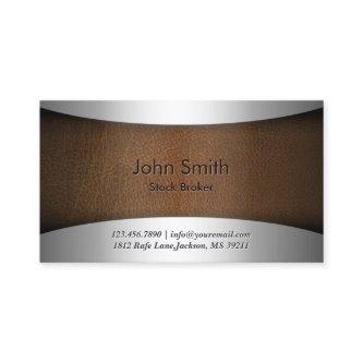 Modern Leather Stock Broker Professional Metal