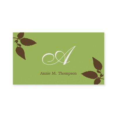 Modern Leaves  - Green/Cocoa