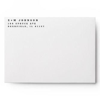 Modern Left Aligned Return Address Pre Printed Envelope