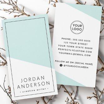 Modern light aqua blue geometric