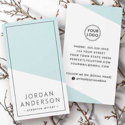 Modern light aqua blue geometric