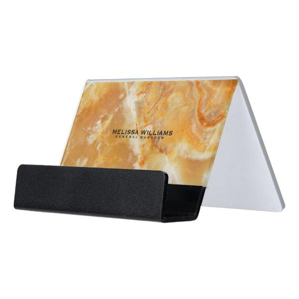 Modern Light Brown Marble Stone Texture Desk  Holder