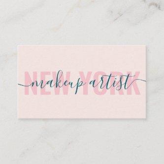 Modern light pink makeup artist script signature