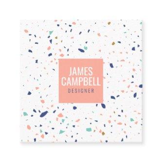 Modern light pink terrazzo marble abstract pattern square