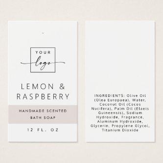 Modern light rose gray block DIY product label tag