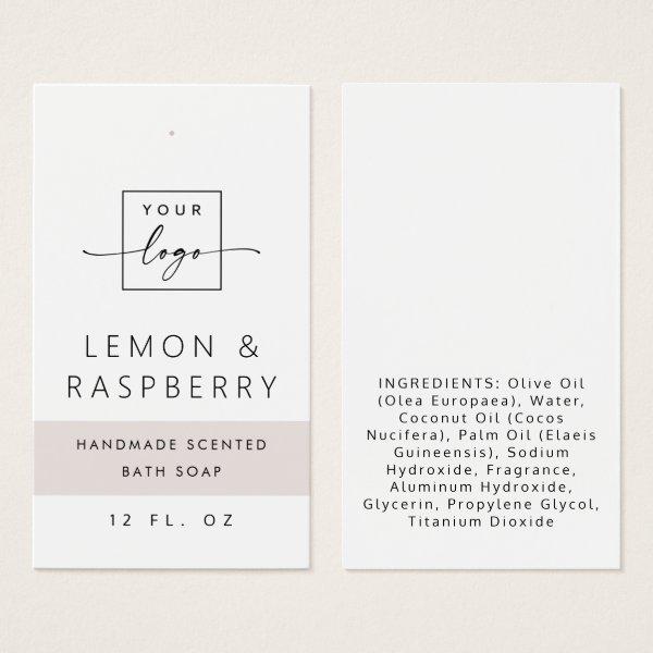 Modern light rose gray block DIY product label tag