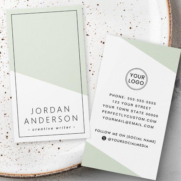 Modern light sage green geometric