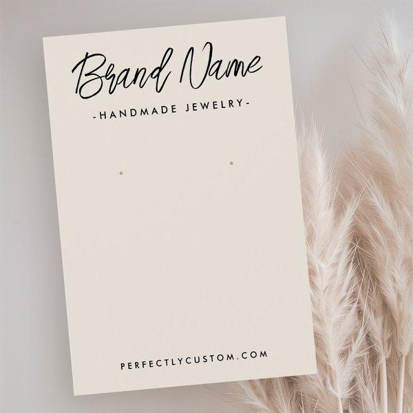Modern light tan earring display card
