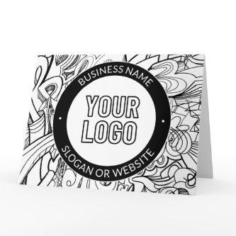 Modern Line Artwork & Your Logo w/Editable Text Card
