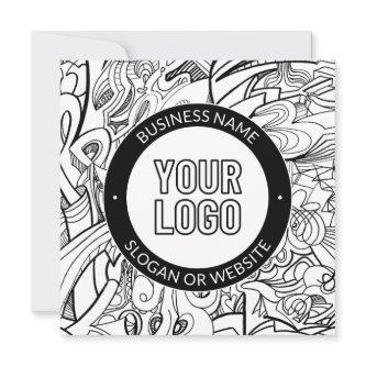 Modern Line Artwork & Your Logo w/Editable Text Card