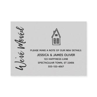 Modern, Little House "We've Moved" Light Gray Card