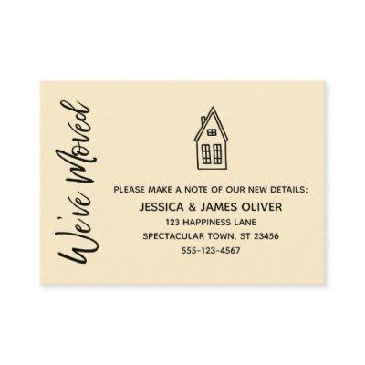 Modern, Little House "We've Moved" Yellow Card