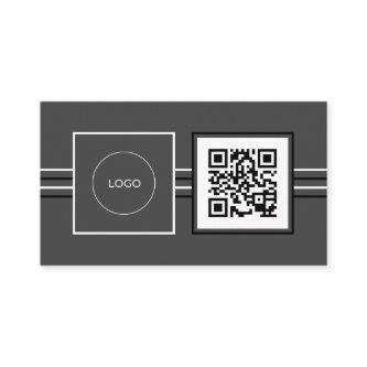 Modern logo and QR code gray