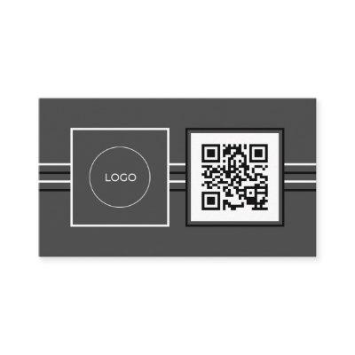 Modern logo and QR code gray