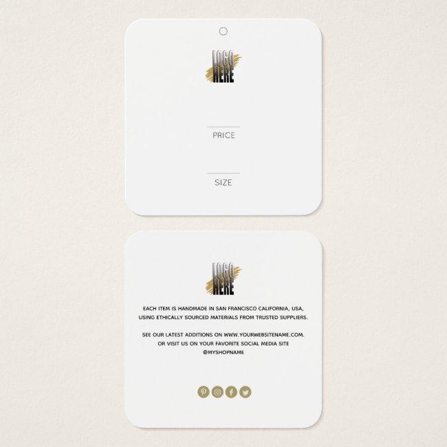 Modern Logo Hanging Square Clothing Price Tag