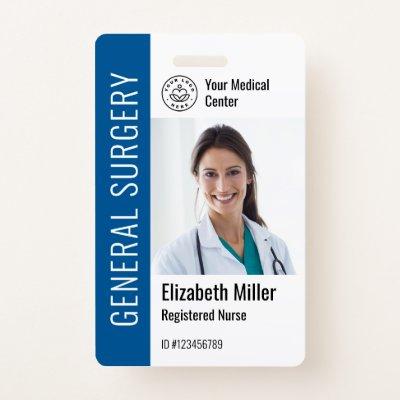 Modern Logo Template Employee Photo Name Nurse ID Badge