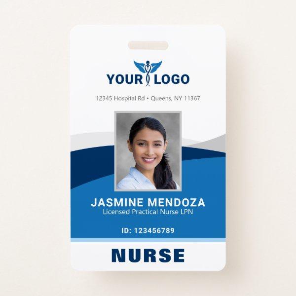 Modern Logo Template Employee Photo Name Nurse ID Badge