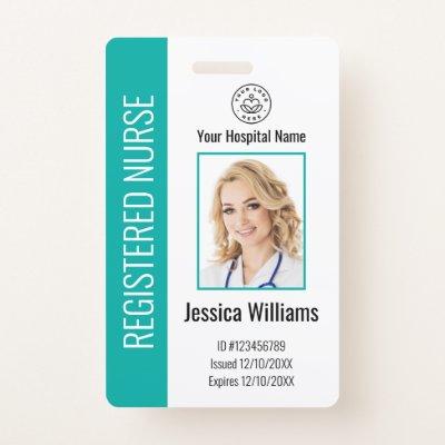 Modern Logo Template Employee Photo Name Nurse ID Badge