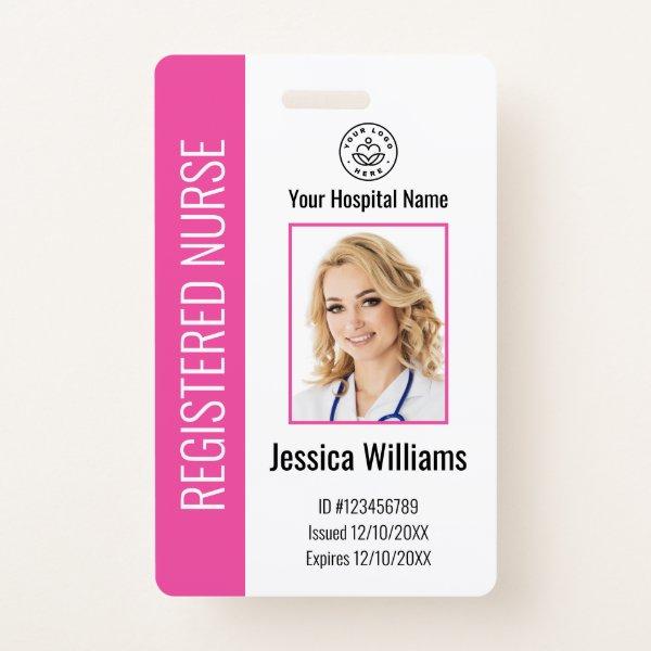 Modern Logo Template Employee Photo Name Nurse ID Badge