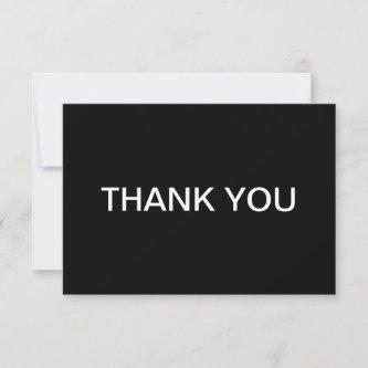 Modern Looking Bold Black White Text Thank You Card