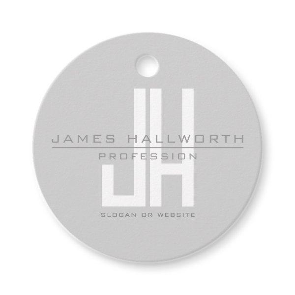 Modern Looking Business Monogram | Grey Favor Tags