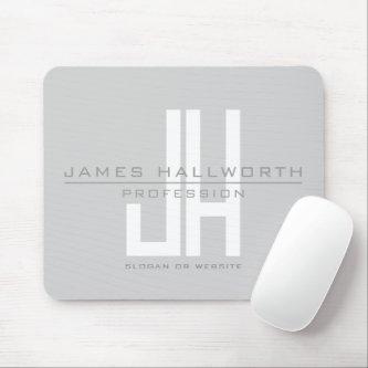 Modern Looking Business Monogram | Grey Mouse Pad