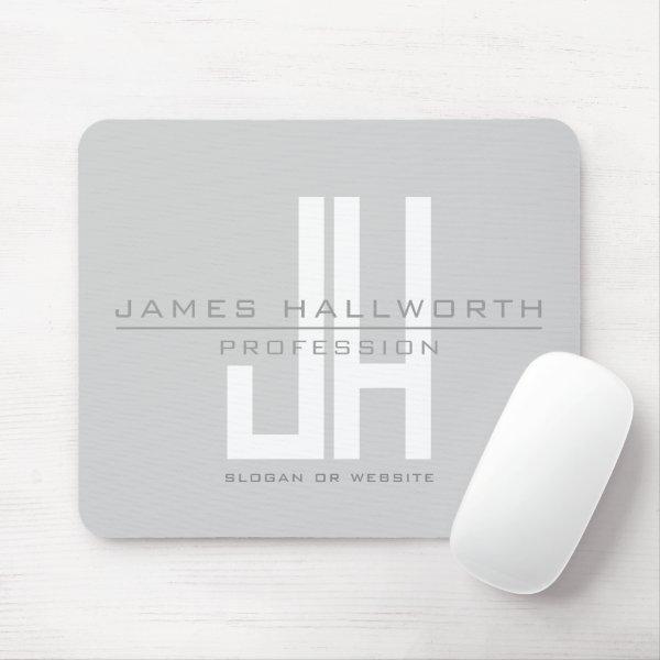 Modern Looking Business Monogram | Grey Mouse Pad
