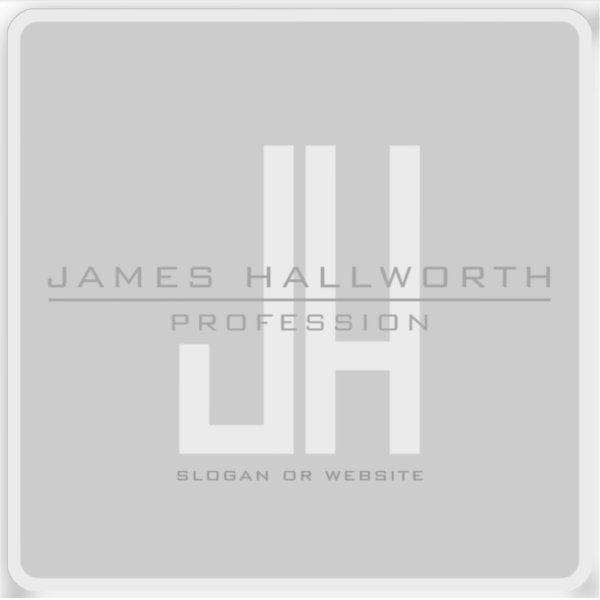 Modern Looking Business Monogram | Grey Sticker