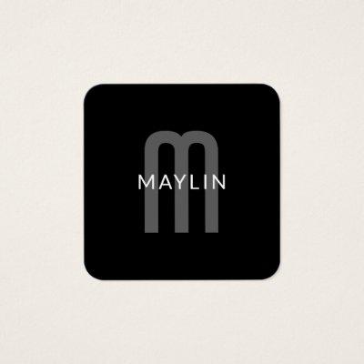 Modern Looking Monogrammed Name | Black Grey White