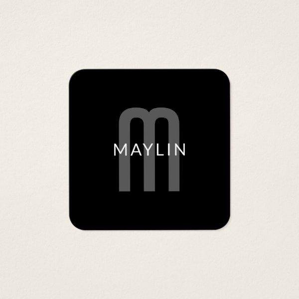 Modern Looking Monogrammed Name | Black Grey White