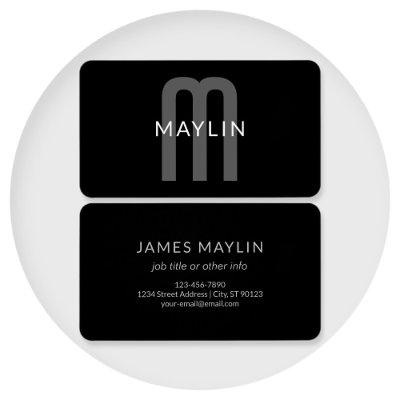 Modern Looking Monogrammed Name | Black Grey White
