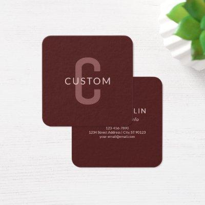 Modern Looking Monogrammed Name | Maroon Red