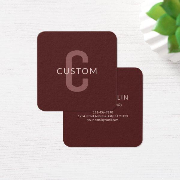 Modern Looking Monogrammed Name | Maroon Red