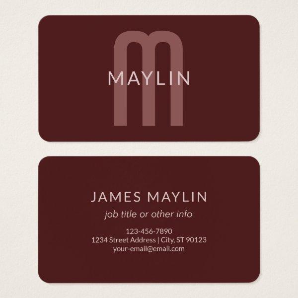 Modern Looking Monogrammed Name | Maroon Red